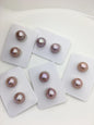1 pair AAA+ 11-12mm Light Purple Rainbow Round edison freshwater pearl,ED12-3A-1-11