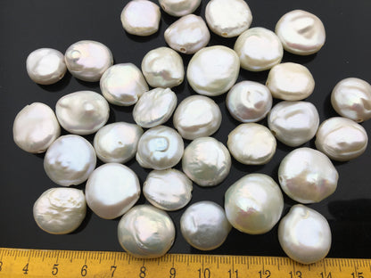 AAA BIG Baroque Thick Coin Pearl necklace,Leather Pearl Choker, Pearl Leather Necklace, Le1-080