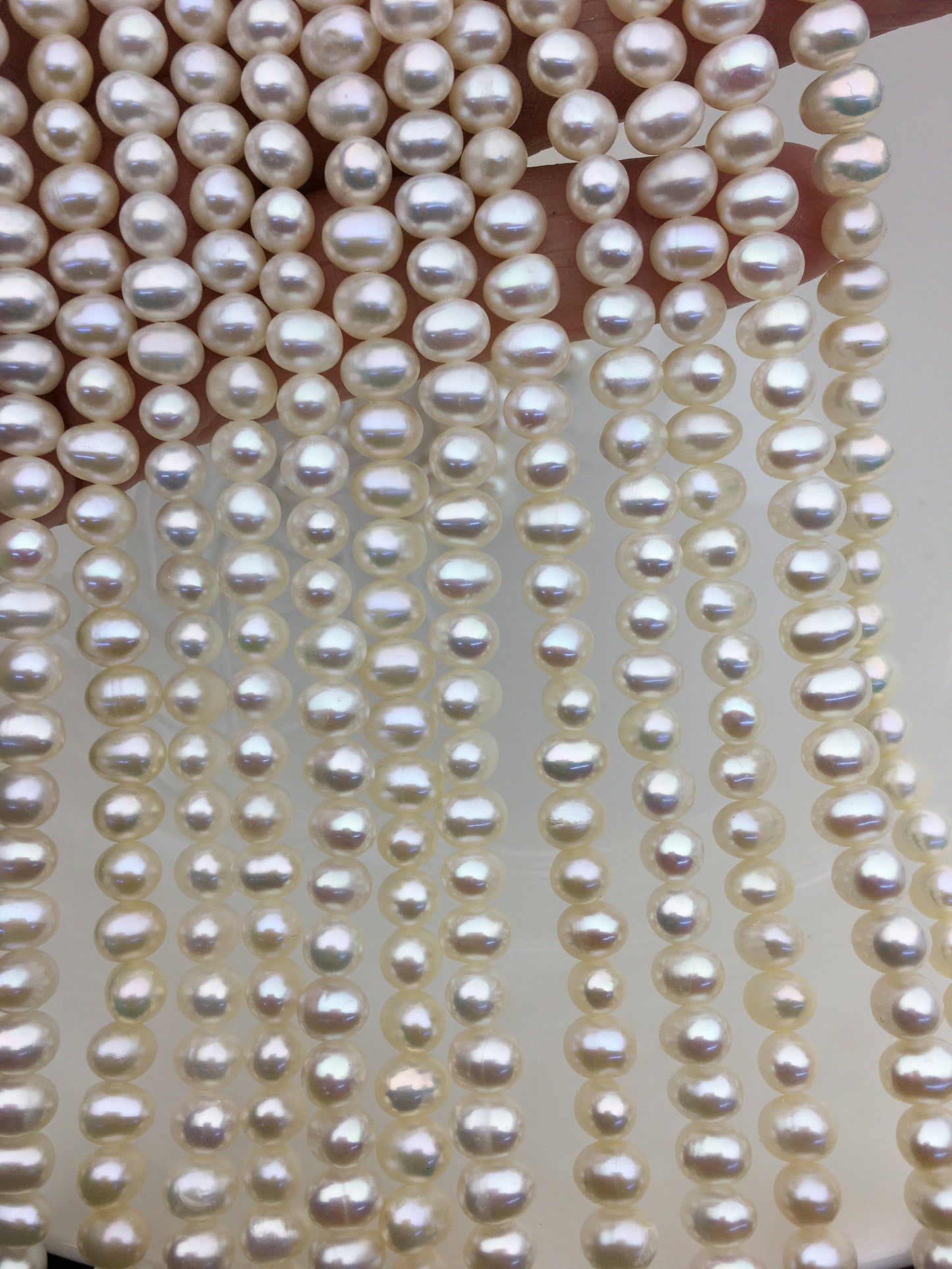 AAA- 5-6mm white potato freshwater pearls bead strand supply from China,loose pearl string wholesale in bulk,CR5-2A-3