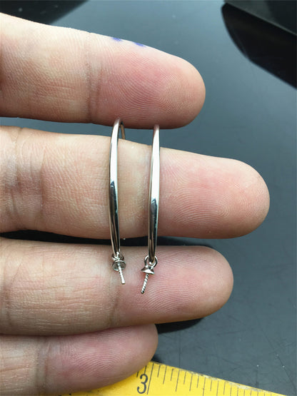Big S925 Sterling Silver White/Yellow dangle hook earrings, Sterling Silver, for dangle earrings,DIY,wholesale,ASL-ER-018
