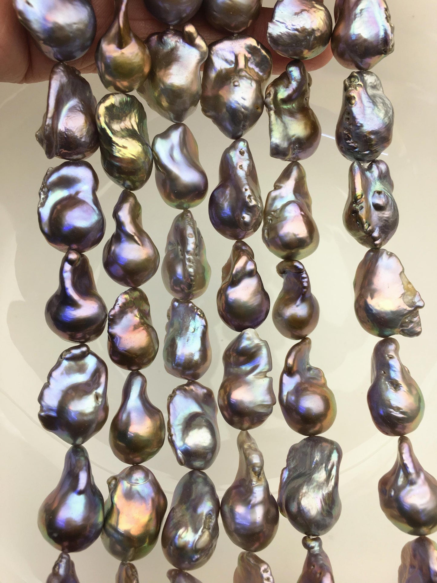 15.5'' AA+ 13-16mm Big Gray flame ball pearl,FL15-2A-5-53