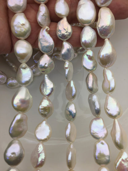 AAA 11.5-14mm White Drop Coin freshwater pearls,diy bead,flat round pearl bead,COIN12-3A-3-10