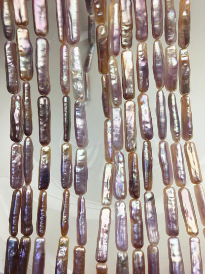 15.5'' AAA 5-7mm Natural Purple rectangle pearls,ZS-80-25-7