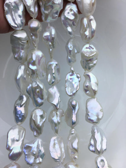 AA+ 14-16mm white thick twist keshi Freshwater Pearl,DIY Loose Freshwater Pearl,wholesale price,china wholesale pearl,ZS-200-113