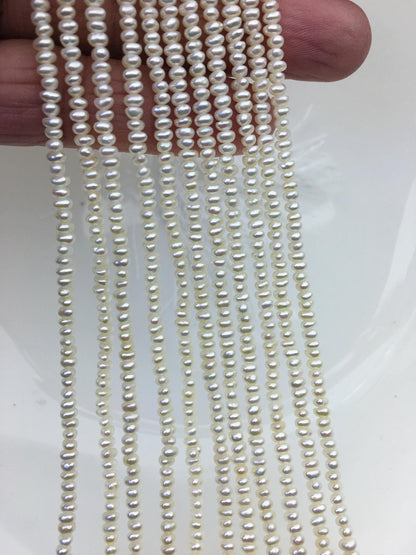 AA+ 3-3.5mm white button potato seed freshwater pearls,seed pearl,Valentine's Day gift,for pearl necklace,for pearl bracelet,CR3-2A-4