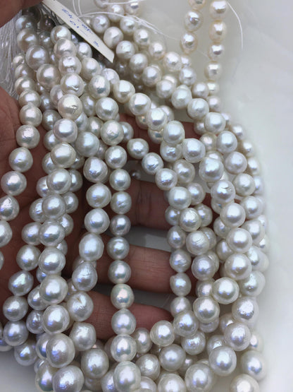 AA+ 8-10mm white baroque drop Edison Freshwater Pearl,ED10-2A-2-44
