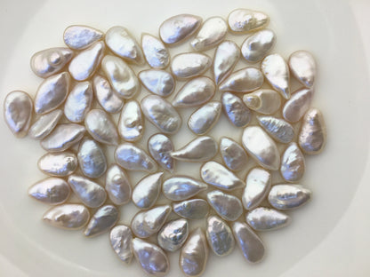 20pcs AAA 8-10mm White Teardrop Coin freshwater pearls,diy bead, no hole,COIN10-3A-1-1