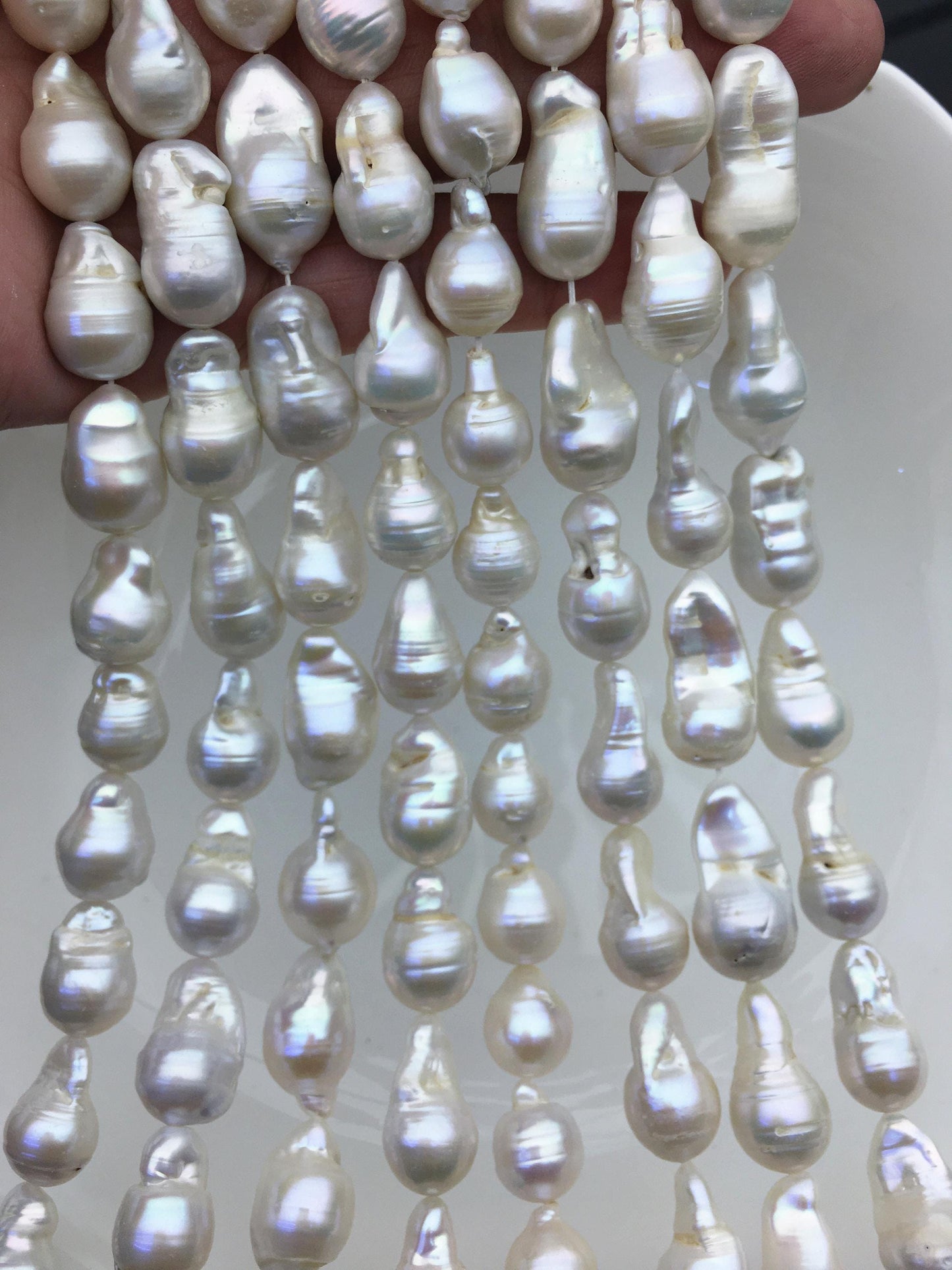15.5'' AA 11-13mm white flame ball pearl,FL15-2A-5-70