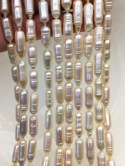 AA+ 7-8x16-20mm Light Purple Cylinder Shape Freshwater Pearl,one full strand,wholesale,ZS-103-18-6
