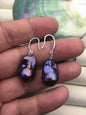 1 pair AAA 13-15mm black rainbow flame ball pearl dangle earrings,SE3-031-34