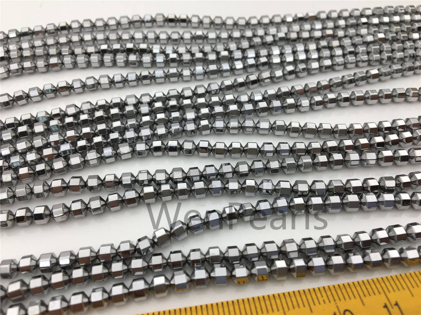 Hematite silver Gray,faceted hexagon beads,AAA, 102 beads,15.5 inches,G50-OTH4-002-2