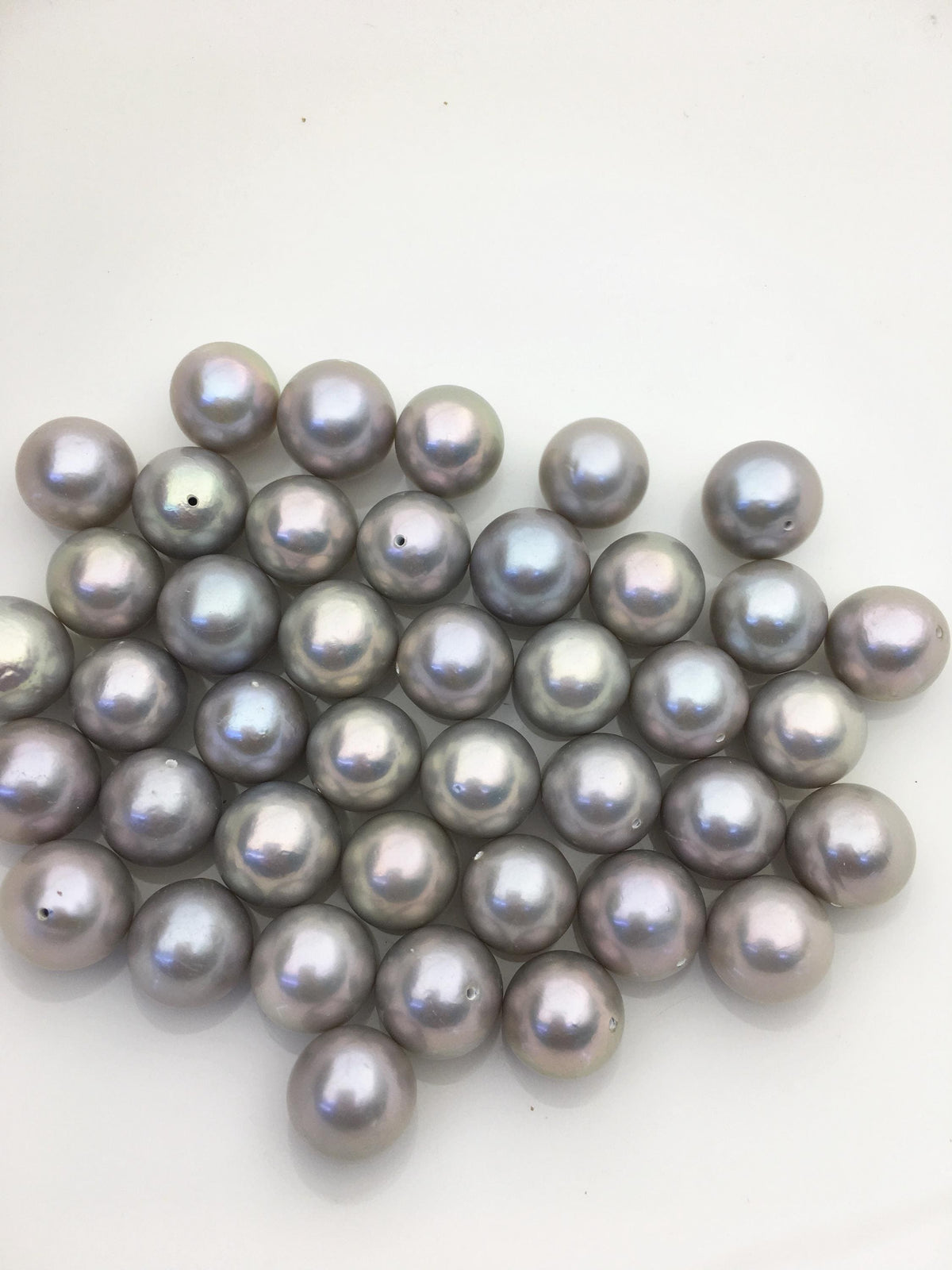 5pcs AAA/AAA- 12-13mm Gray Round edison freshwater pearl,half hole,RP12-T4