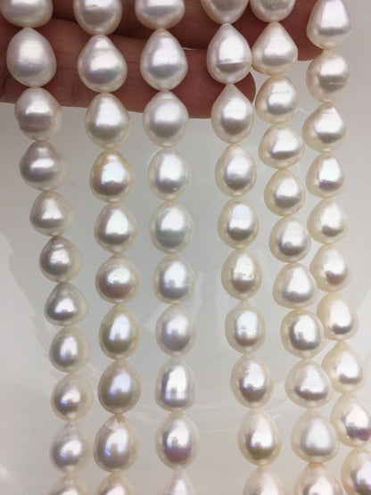 AA+ 10-11mm white short teardrop freshwater pearls,LR11-T1