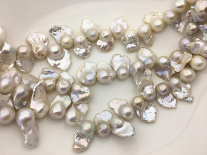 15.5'' AA 11-15mm white flame ball pearl,FL15-2A-5-28