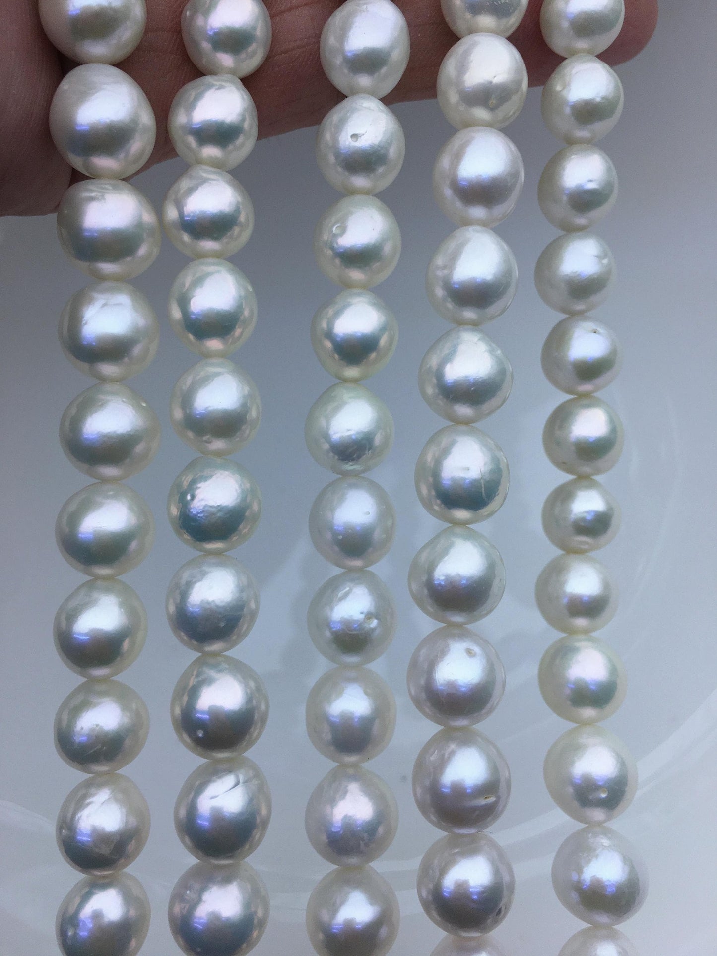 AA+ 9-11mm white near round freshwater pearls,large hole,Birthday,Graduation, mother day pearl gift,RP10-T1