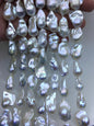 15.5'' AAA 13-16mm White flame ball freshwater pearl,FL15-3A-7-11