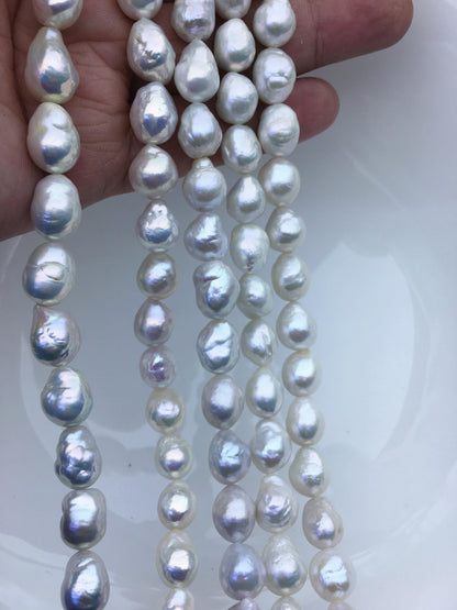 AA+ 9-11mm white baroque drop Edison Freshwater Pearl,ED12-2A-5-61