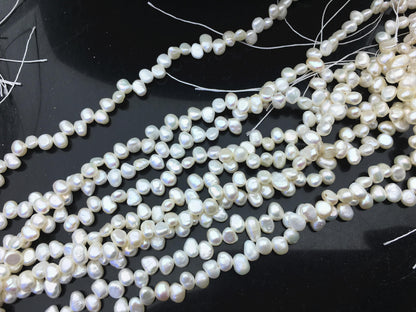AAA 4-5mm Tiny white nugget freshwater pearls,irregular nugget freshwater pearl strand,LM4-3A-7