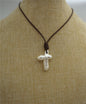 Cross Pearl leather necklace,Freshwater Pearl Pearl Bead White Cross Pearl Loose Bead,Le1-033