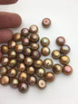 10pcs 11-12mm Brown button Round freshwater pearls,BTN11-T4