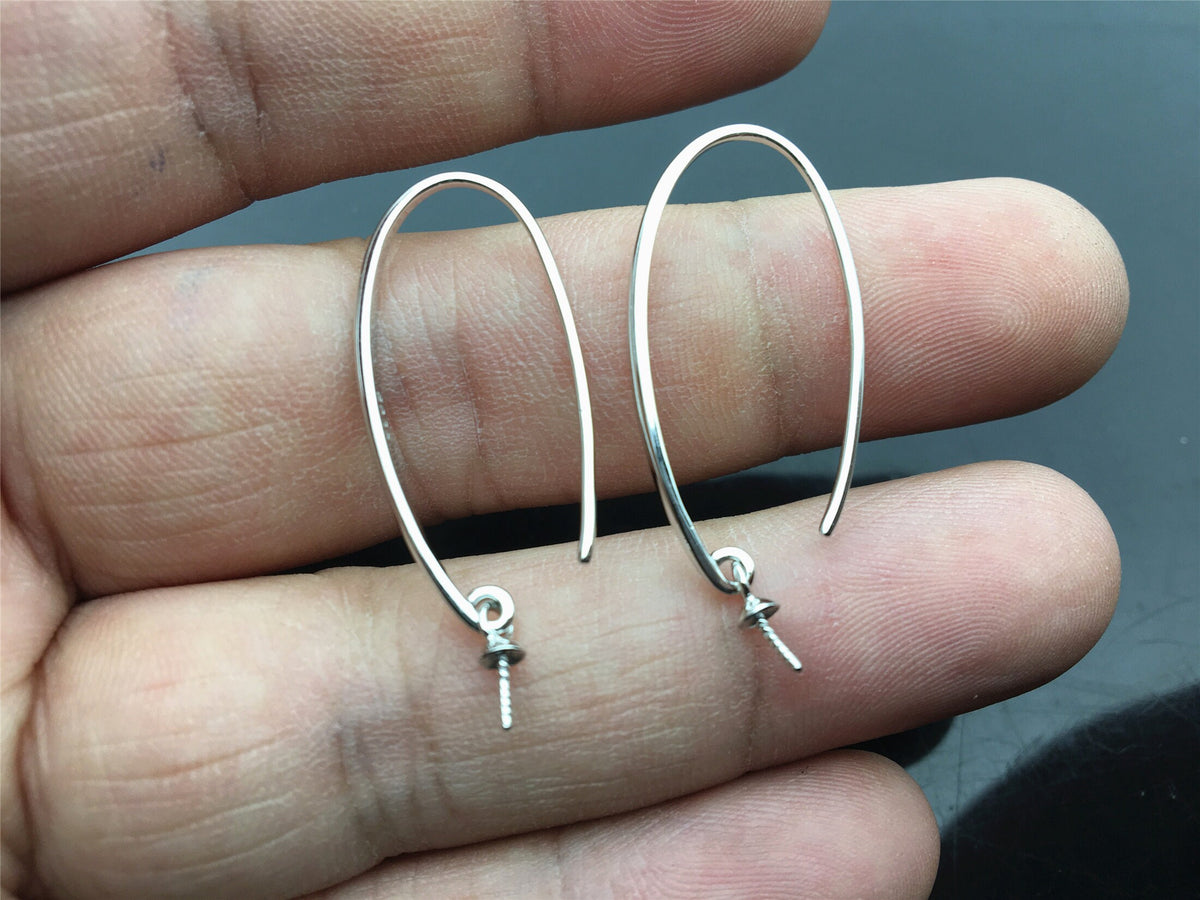 Big S925 Sterling Silver White/Yellow dangle hook earrings, Sterling Silver, for dangle earrings,DIY,wholesale,ASL-ER-018