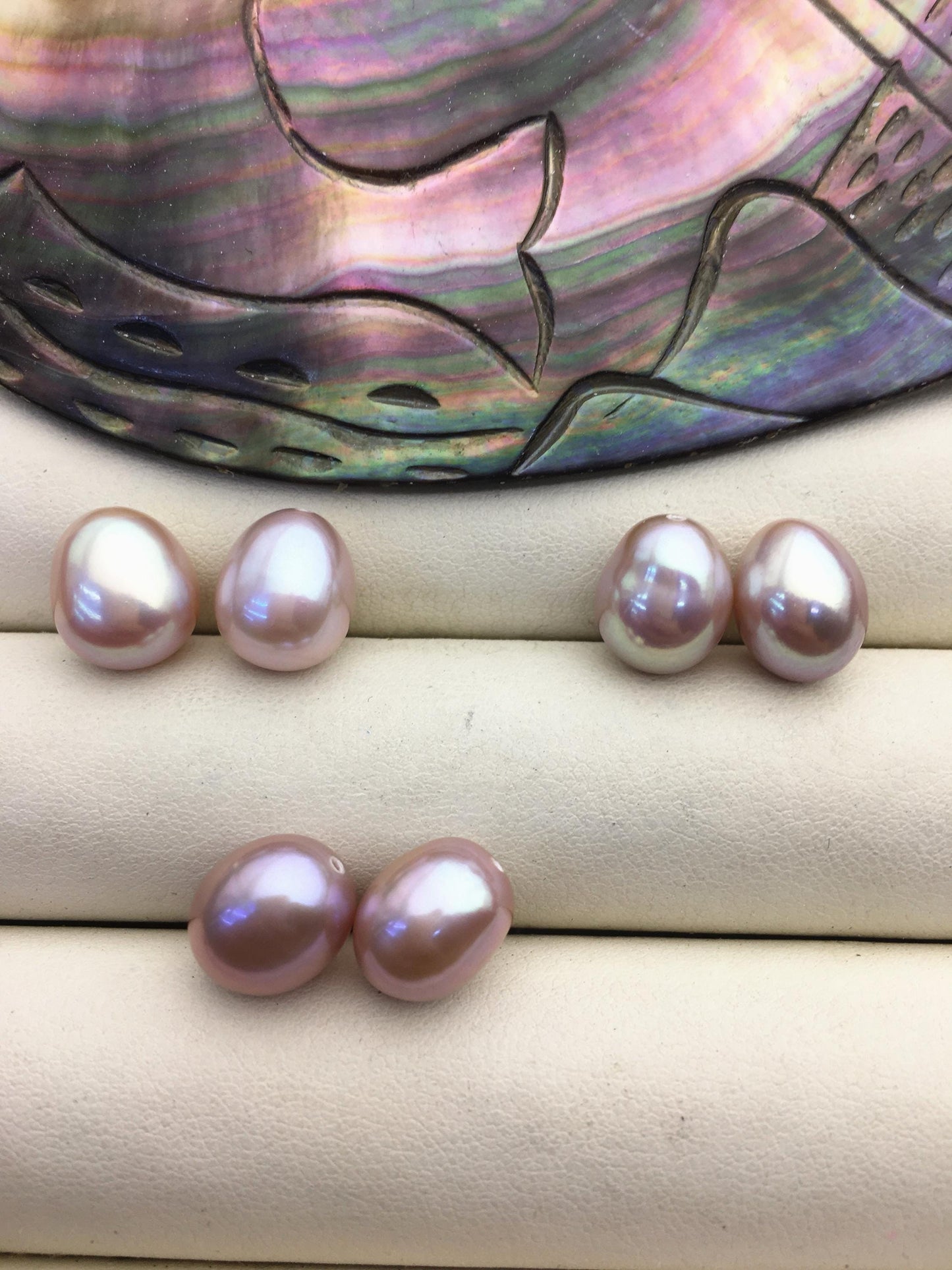2 pairs AAA 10mm Deep Purple Nugget baroque loose pearl pairs for dangle earrings - 0.9mm top half hole - ZS-103-37-53