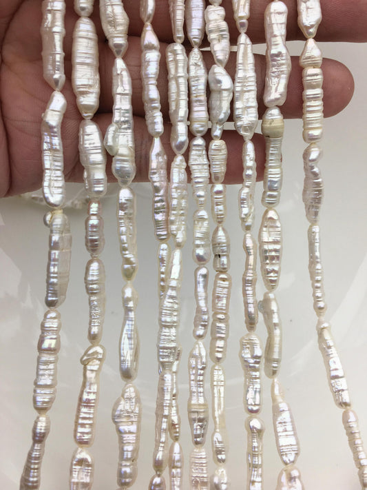 15.5'' AA 4-7mm White Toothpick freshwater pearls,ZS-80-20