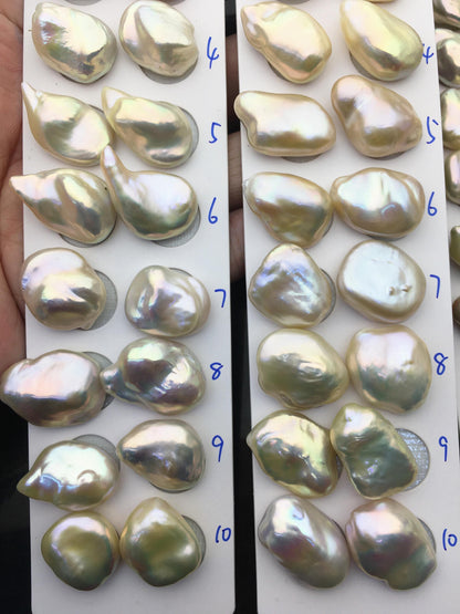 1 pair AAA 14-17x18-23mm Natural Rainbow Baroque Pearl Pairs,Baroque Cultured Freshwater Pearl,no hole,FL15-3A-9-23