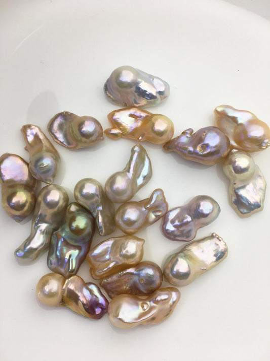 19pcs AAA 11-14mm Natural Color Flame ball Pearl - no hole,FL15-T4-37