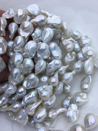 15.5'' AA+ 13-17mm white flame ball pearl,FL15-2A-5-32