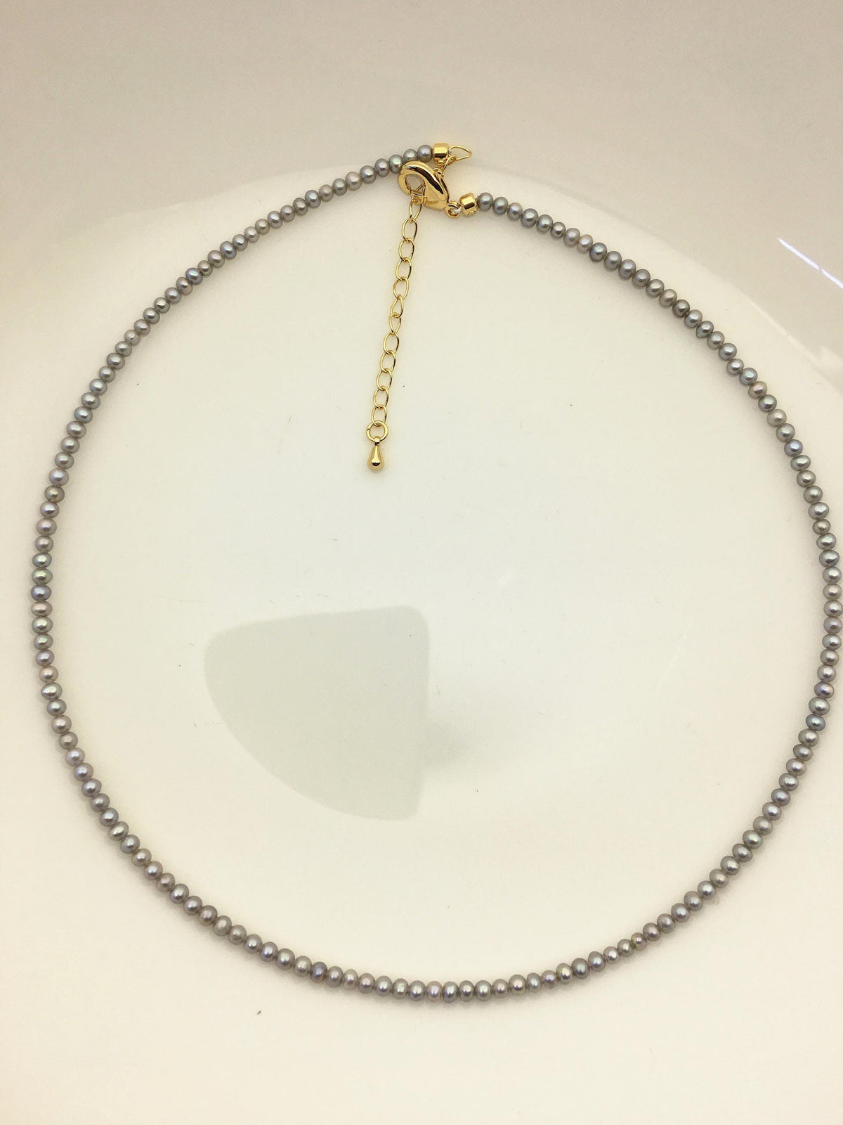 16+2'' AAA 2.5-3mm white tiny small near round pearl Necklace,Wedding Necklace, Love, Mothers Day,Happiness,wholesale,NPN1-T15