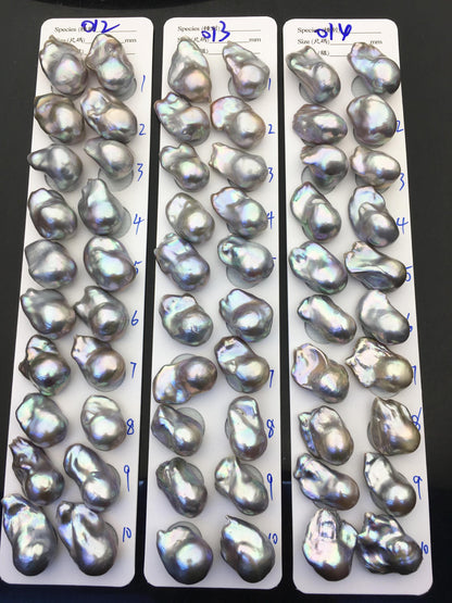 1 pair AAA 12-16x18-25mm Gray Flame ball Pearl Pairs - half hole - large Baroque freshwater pearl pairs,FL15-3A-8-64