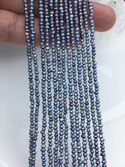 AAA 2-2.2mm deep blue black seed potato freshwater pearls,seed pearl,CR2-2A-22
