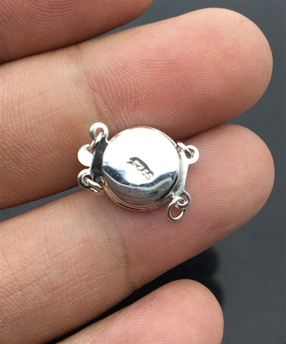 11.5mm Two Rows 925 sterling silver flower clasp, 2 strand clasp, push-in pearl clasp,necklace clasp,fashion jewelry findings, ASL-CL-016