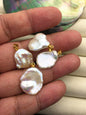 2pcs AAA 14-17mm Big White keshi pearl pendant necklace,Gold Plated S925 Sterling silver pendant,NC1-T62