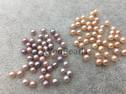 AAA 3.5-3.9mm pink/light puple/purple seed pearl bead,small freshwater round loose pearl no hole,half drilled,RP3-3A-5