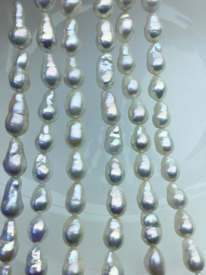 AA+ 9-11mm white baroque long drop Edison Freshwater Pearl,ED12-2A-5-41