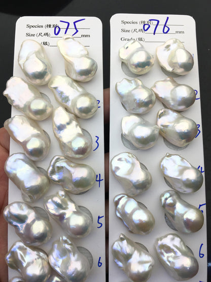 1 pair AAA 14-18x20-28mm White Flameball Pearl Pairs,Baroque Cultured Freshwater Pearl,0.9mm top ahlf hole,flameball pearls,FL15-3A-8-44