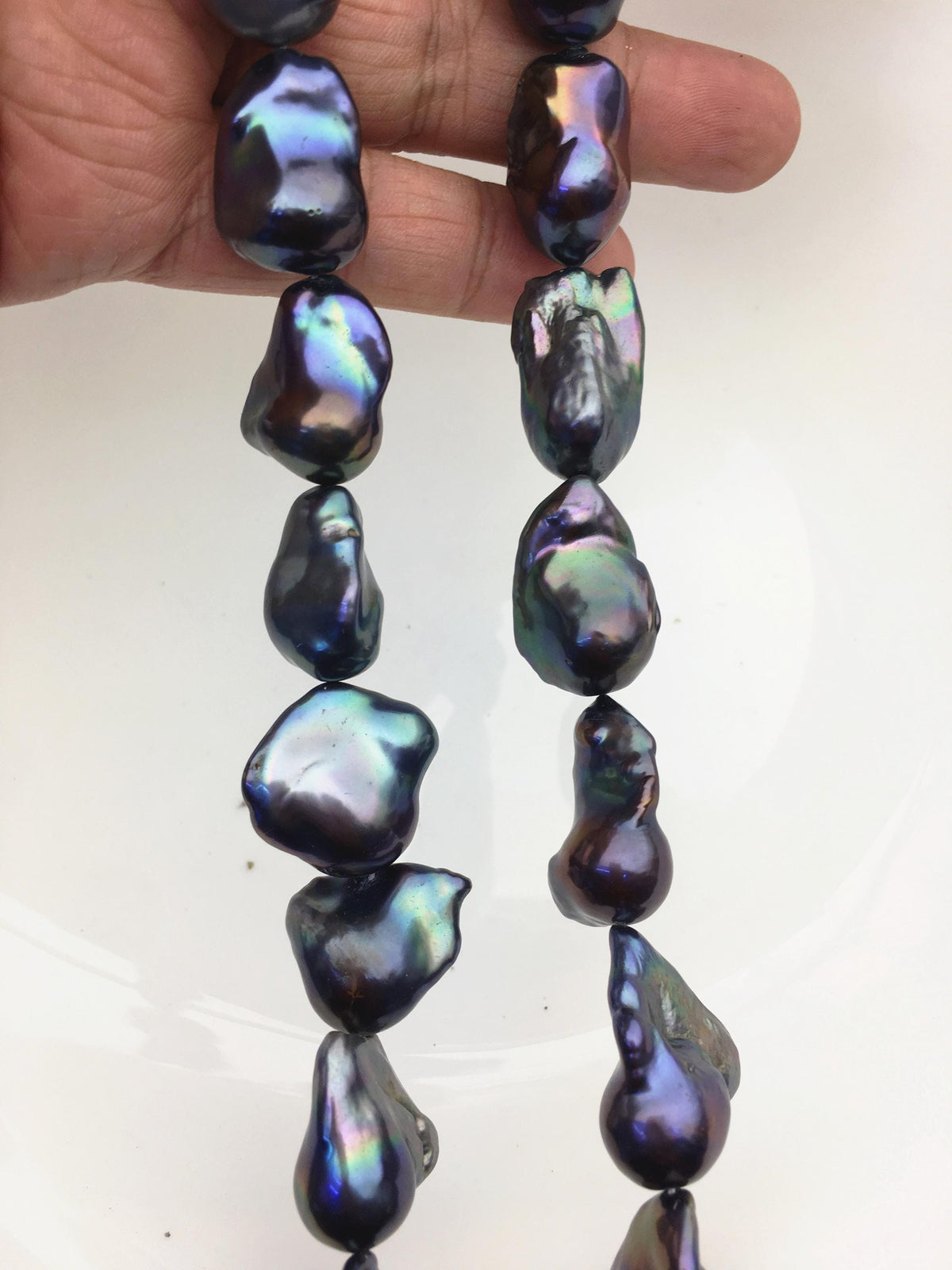 15.5'' AAA 13-18mm Black Rainbow flame ball pearl,FL15-3A-7-27