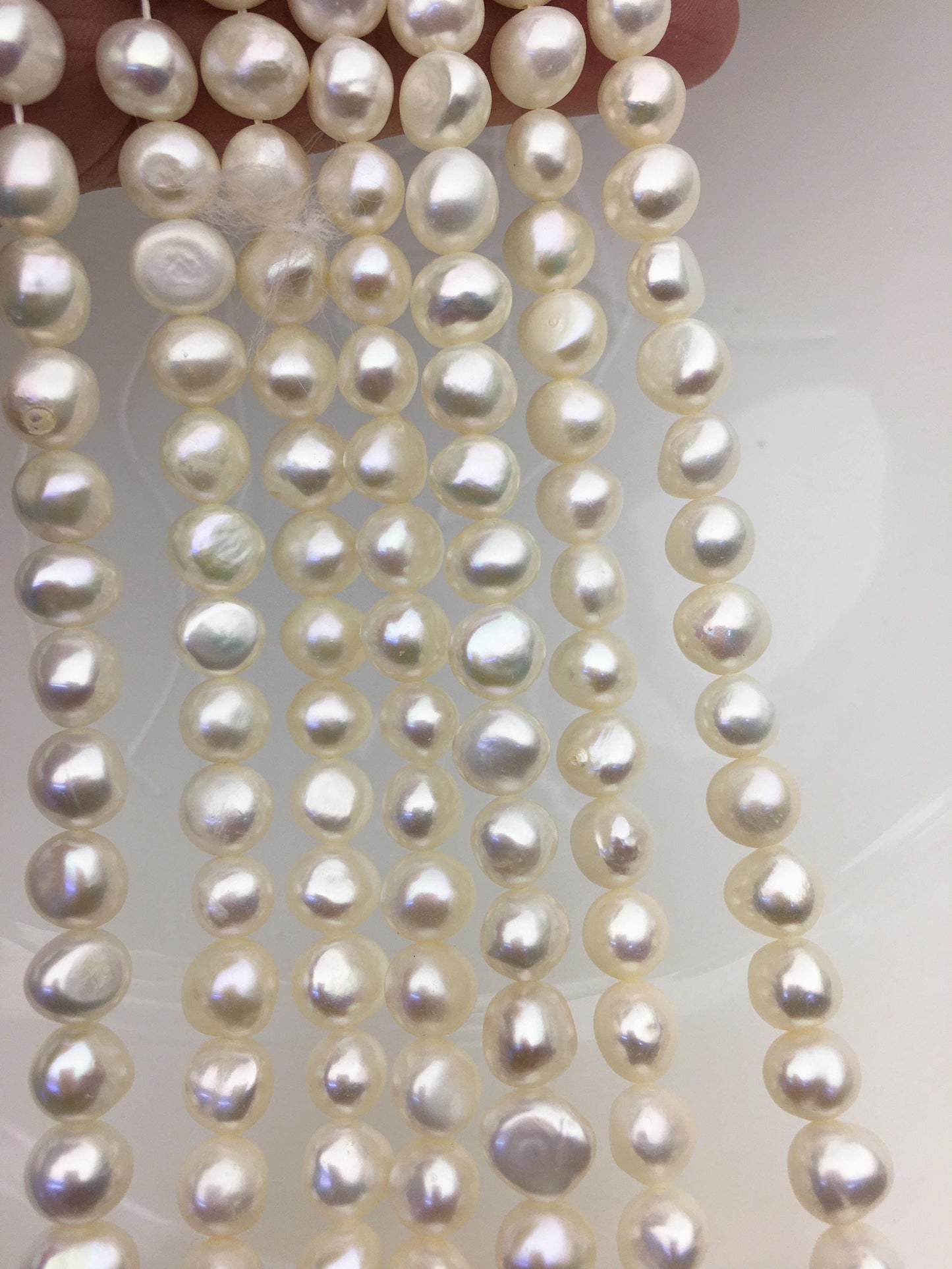 AAA 7.3-8.4mm white nugget freshwater pearls,irregular pearl,Cultured Pearl Beads,Loose Pearls Bulk Supplies,LM8-3A-10