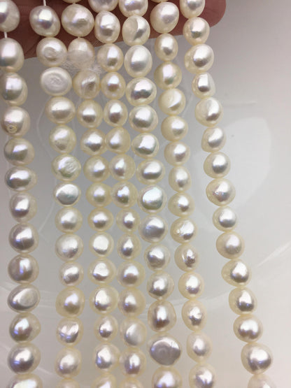 AAA 7.3-8.4mm white nugget freshwater pearls,irregular pearl,Cultured Pearl Beads,Loose Pearls Bulk Supplies,LM8-3A-10