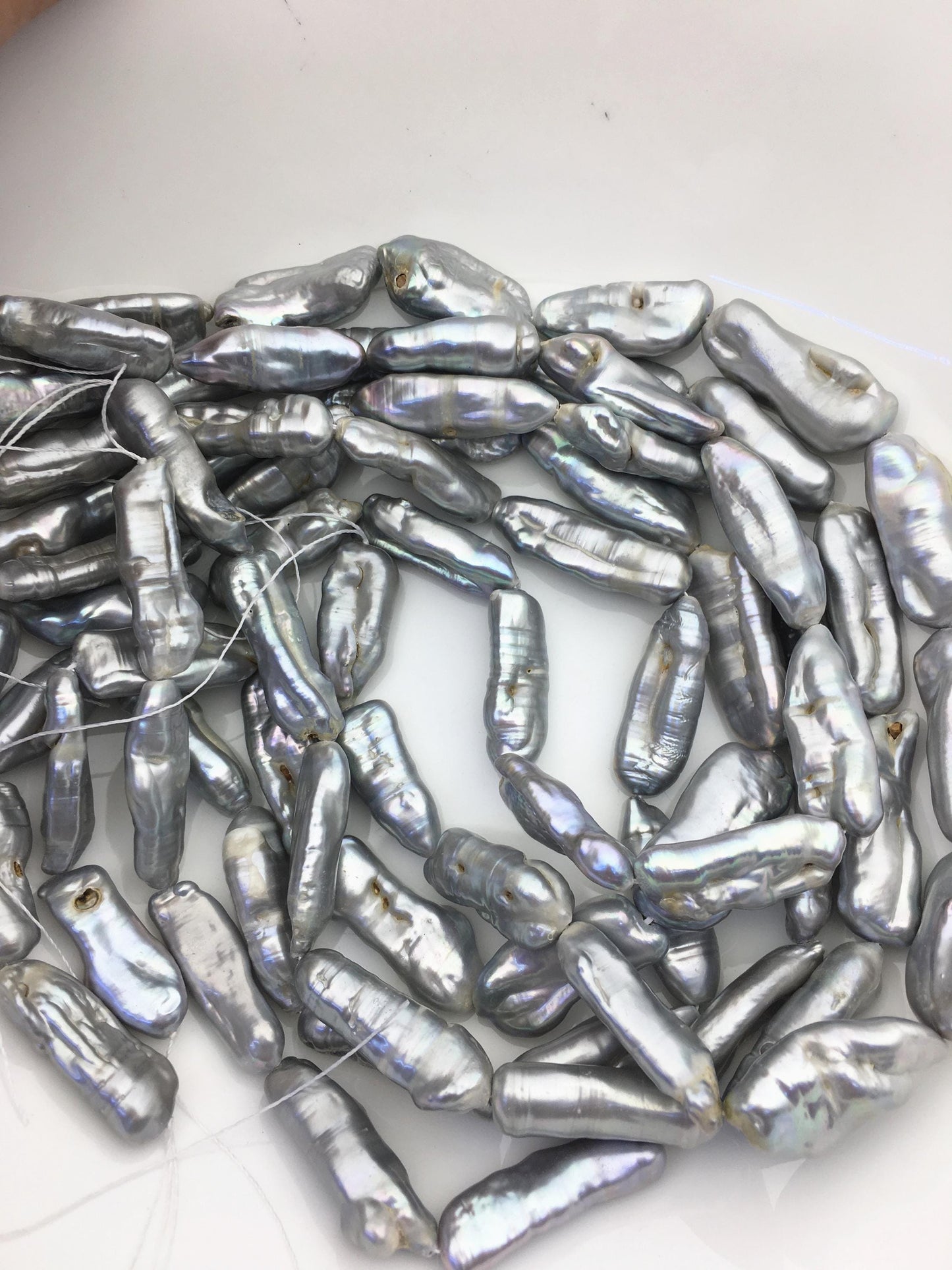 AA 9-12mm Gray Thick Biwa keshi Freshwater Pearl,ZS-200-83