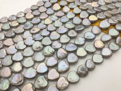 AA+ 15-17mm Gray heart Shape Freshwater Pearl,one full strand,wholesale,ZS-103-30