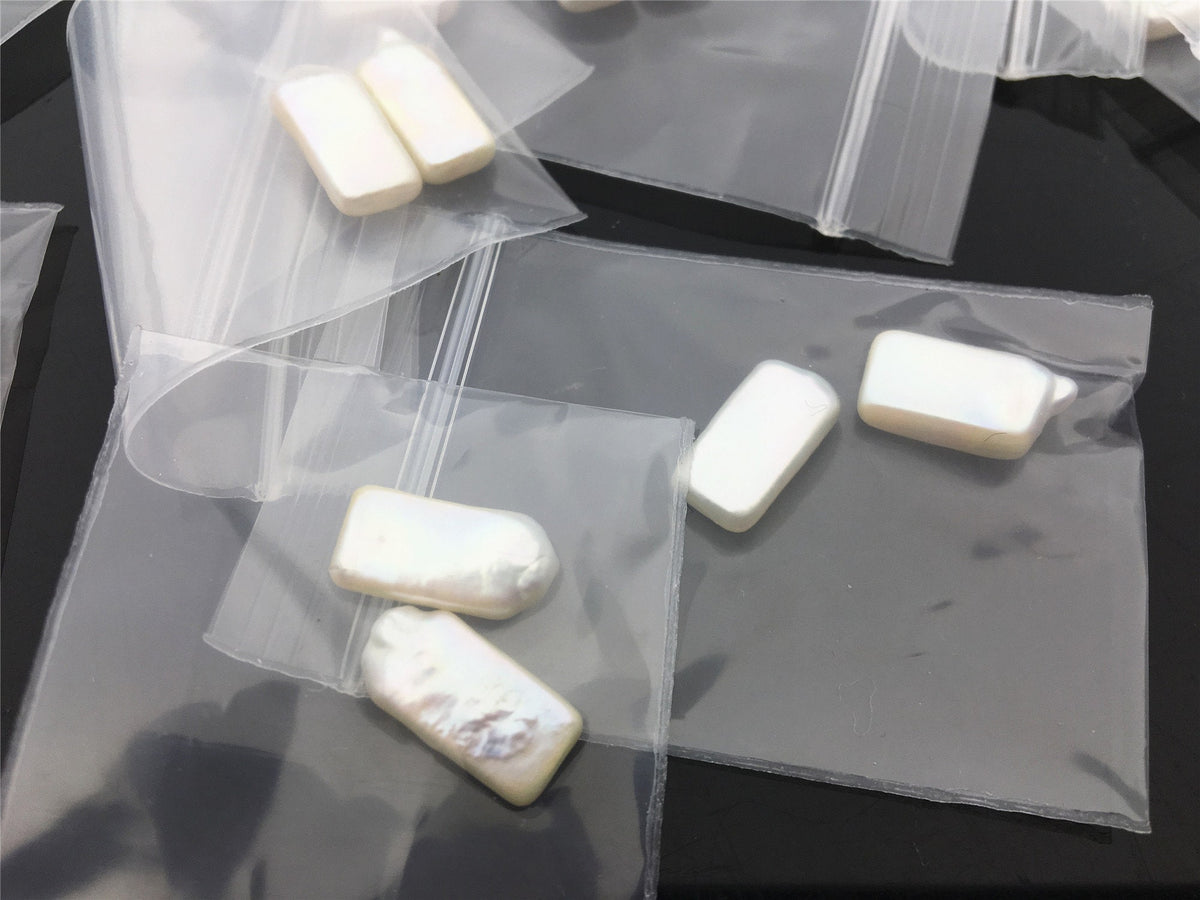 1 pair AAA 7-8x15-17mm Rectangle Freshwater Pearl White loose Beads Piar,wholesale,ZS-103-22