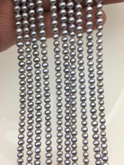 AAA 4-4.5mm gray near round freshwater pearls,4mm seed pearl,RP4-T6