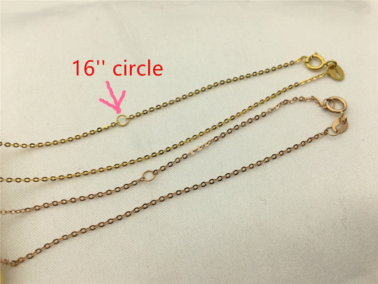 0.97-1grams Heavy 18'' adjust 16'' 18k Solid Gold yellow gold chain 750 for pendant, 45cm solid gold italy chain necklace,ASG-NC-1