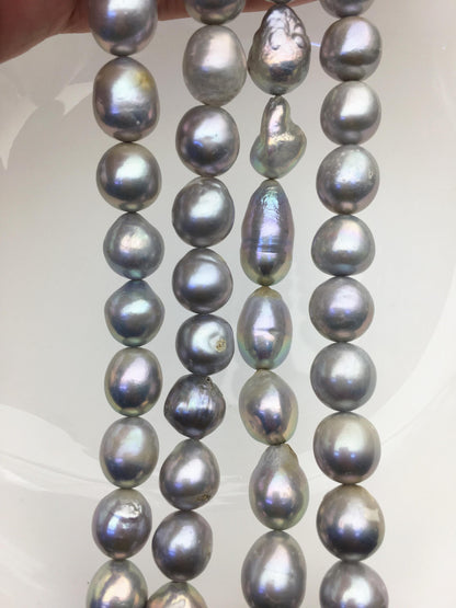 A 11-13mm big gray baroque drop Edison Freshwater Pearl,ED12-2A-5-77