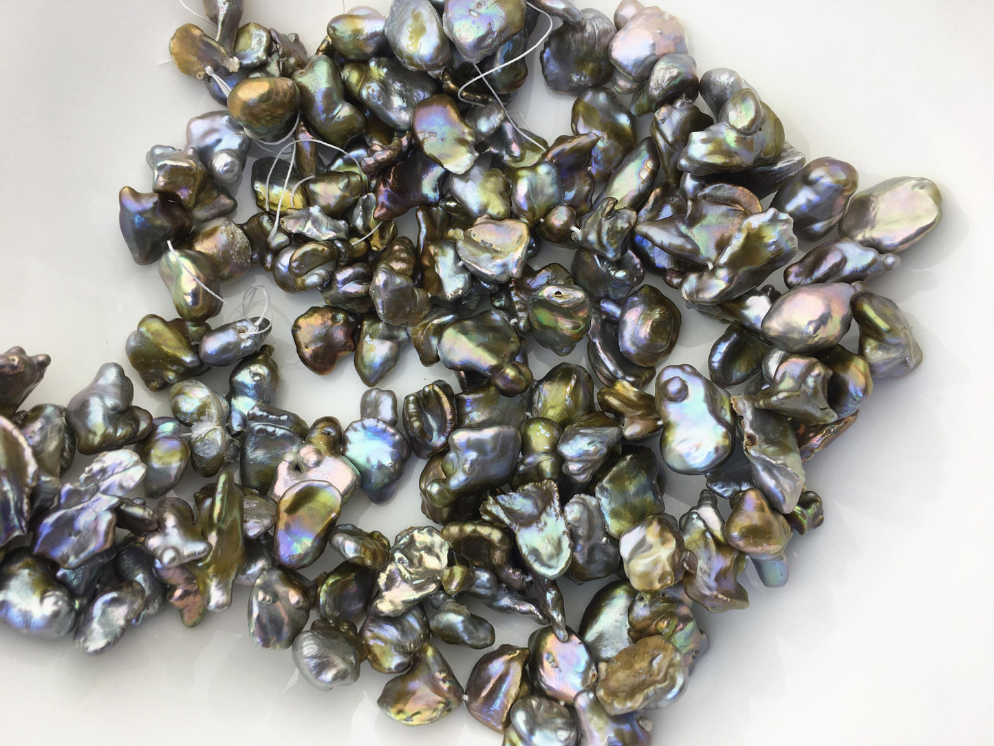 16'' AA 12-15mm Gray Bronze Keshi freshwater Loose Pearls,ZS-129-28