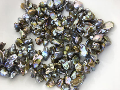 16'' AA 12-15mm Gray Bronze Keshi freshwater Loose Pearls,ZS-129-28