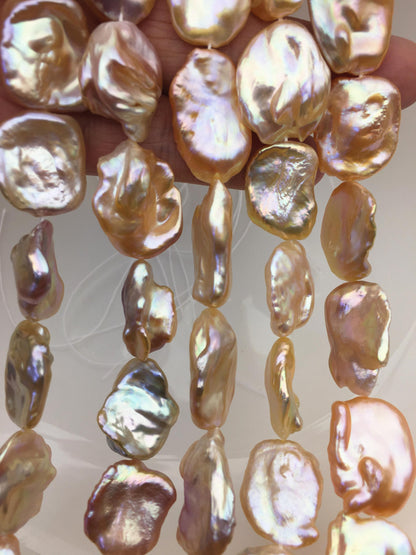 AAA 16-19mm natural orange keshi Freshwater Pearl,DIY Loose Freshwater Pearl,wholesale price,china wholesale pearl,ZS-200-121-7